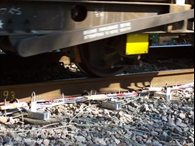 Railway sleeper dynamic displacement measurement.