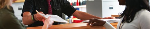 Counter with staff