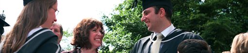 Graduating student with family