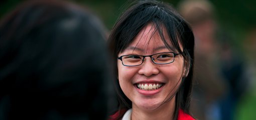 Photograph of a smiling female student