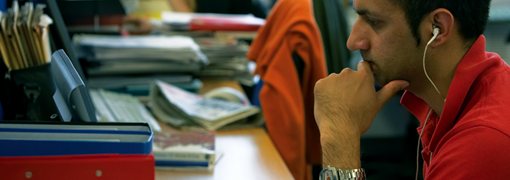 Psychology student studying