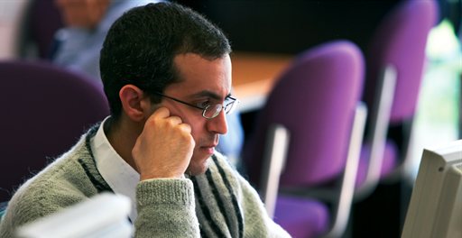 Student at computer