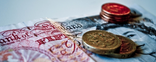 An image of coins and a &pound;50 note