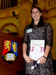 A photograph of an award winner at the Joint Awards Ceremony