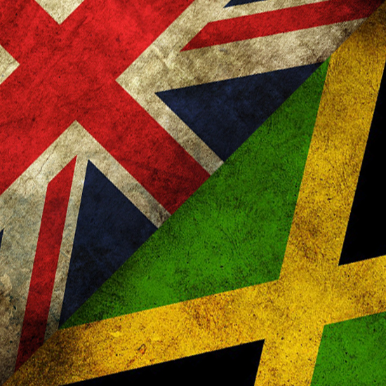 Jamaican and British flags
