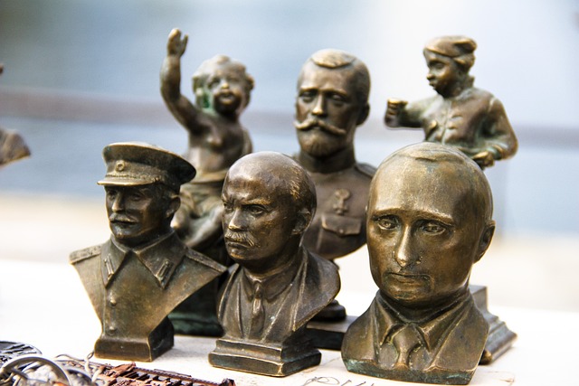 Bronzed busts of Russian Leaders
