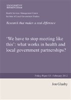 Policy Paper 13: We have to stop meeting like this