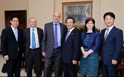 Ambassador Choo Kyu Ho and Embassy representatives at the University of Birmingham