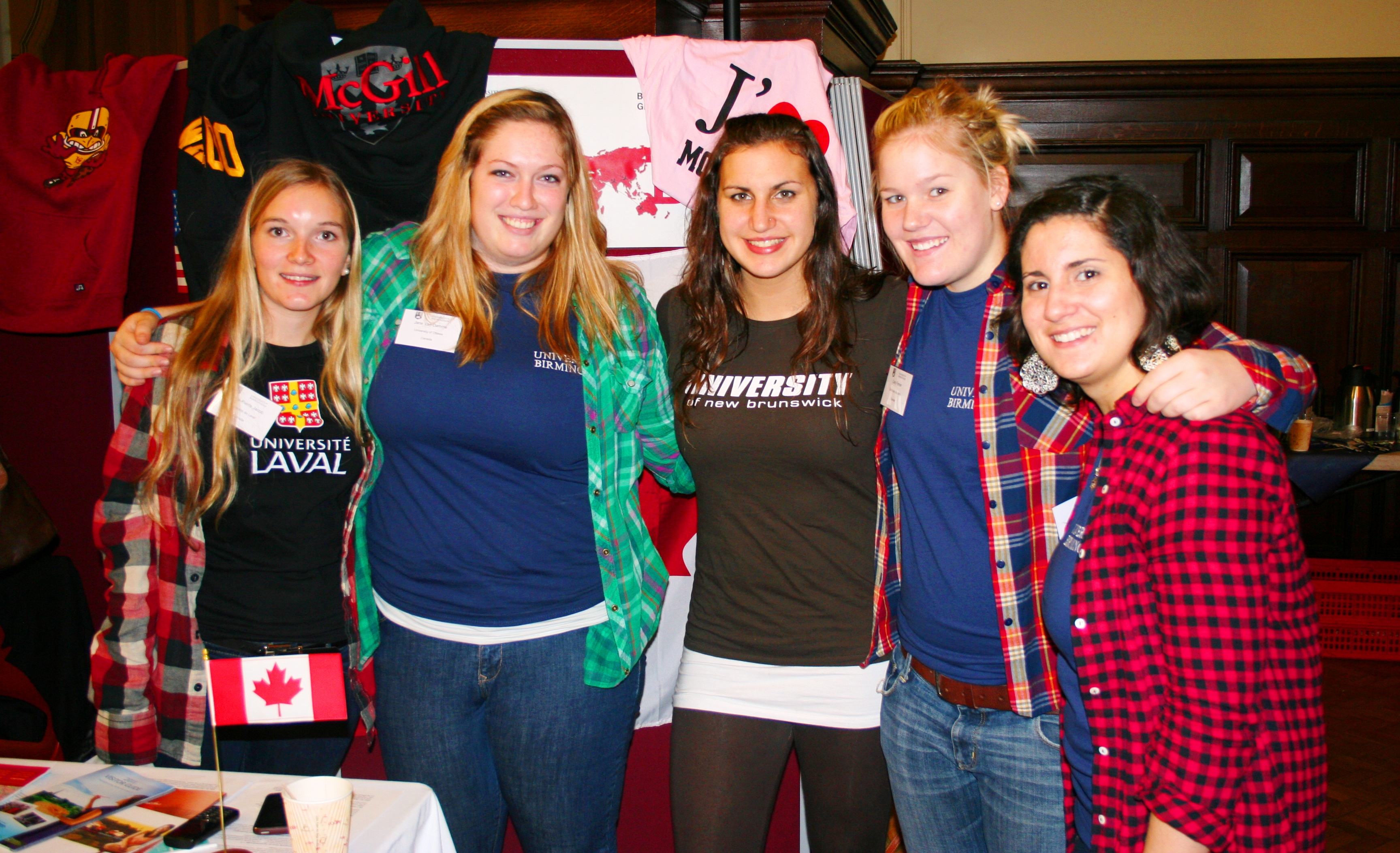 Students representing Canada at the Study Abroad Fair