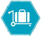 Image of luggage on a trolley