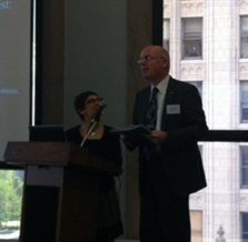 Picture of Michael Dobson and Marilyn Halperin at the Symposium