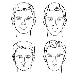 diagram showing different face shapes