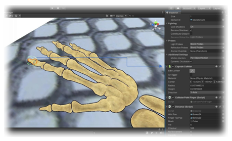 Simulation of a tele-operating hand
