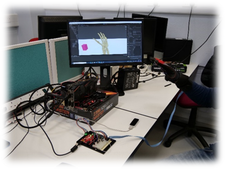 Integration of the soft glove in the teleoperation setup