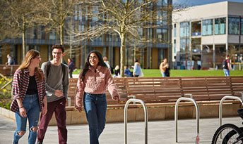 Students walking on University campus