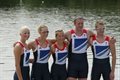 Pam Relph and her rowing team mates celebrate their gold medal at the 2012 London Paralympics