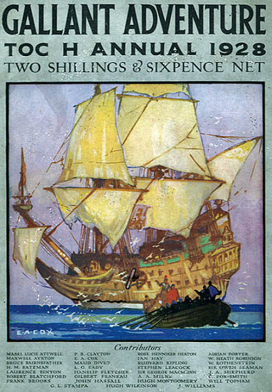 Cover of the TOC H annual, 1928, showing a square rigger.