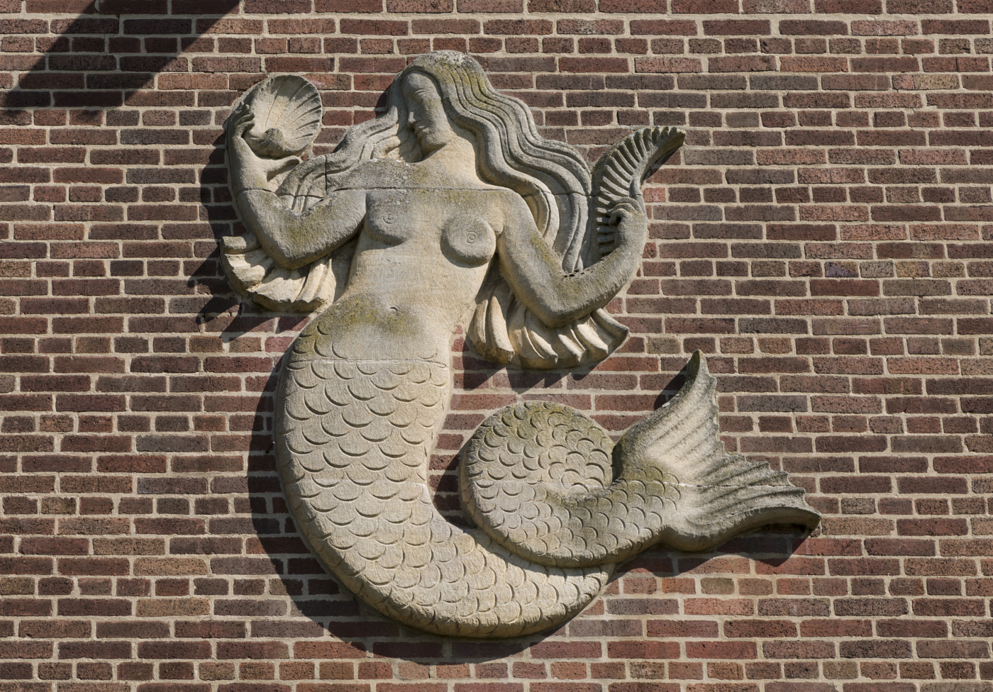 Stone carved Mermaid Relief by William Bloye