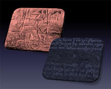 a cuneiform tablet and medieval writing transformed