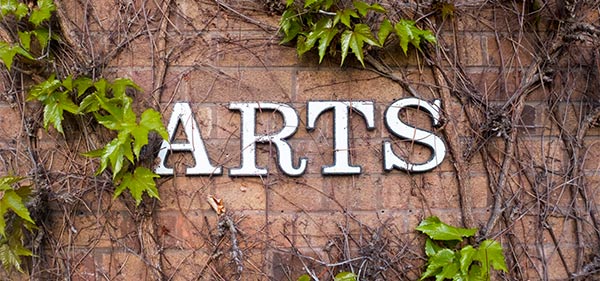 The 'Arts' sign from outside the University of Birmingham Arts Building