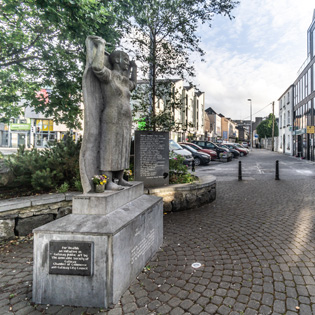 a statue in a street