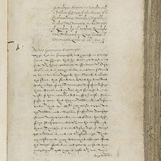 Thomas Alured's Letter to the Marquess of Buckingham (1620)
