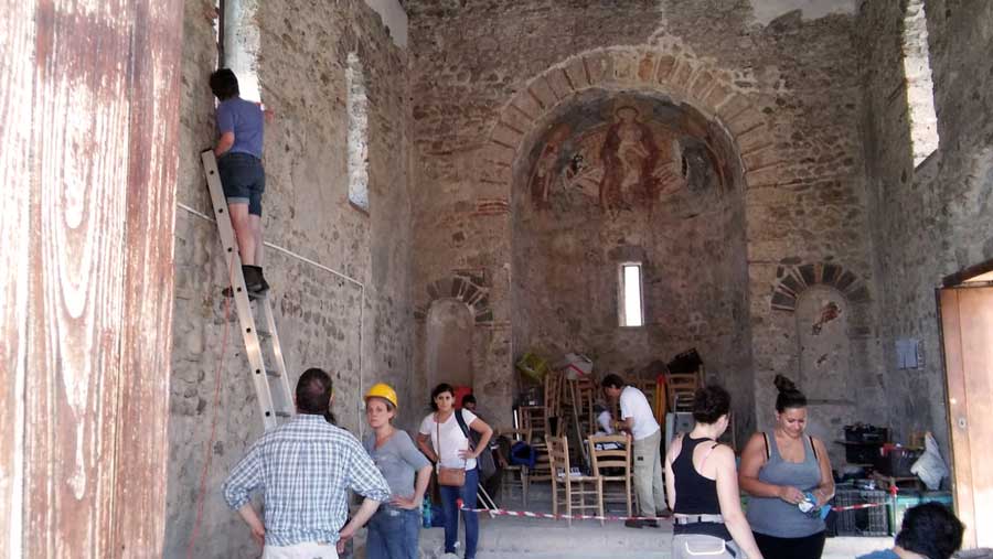 Restoration work at the Lombard church of Sant’Ambrogio in Montecorvino Rovella, Salerno (Italy)