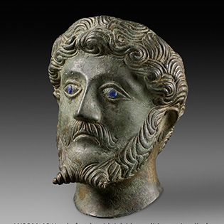AN2011.46 Head of male with inlaid eyes 'Marcus Aurelius'. Image © Ashmolean Museum, University of Oxford.