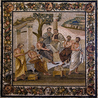 Platos Academy mosaic T Siminius Stephanus Pompeii
