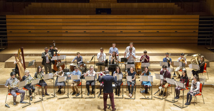 Students rehearsal in the Bramall