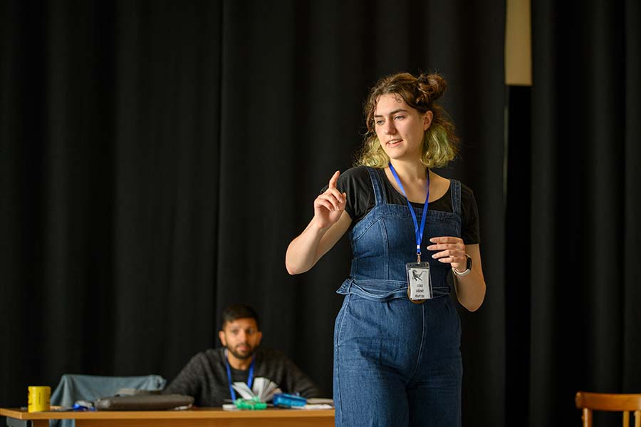 Drama internship, Emma directing a workshop at The Birmingham Rep Theatre