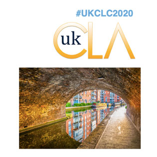 Poster for UKCLC2020 featuring one of Birmingham's canals