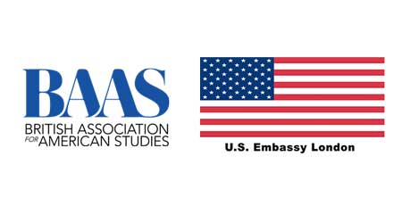 logos for the British Association for American Studies and the US Embassy London side by side