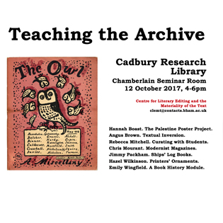 Poster for teaching the archive
