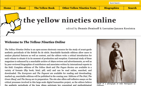Screengrab of the yellow nineties online