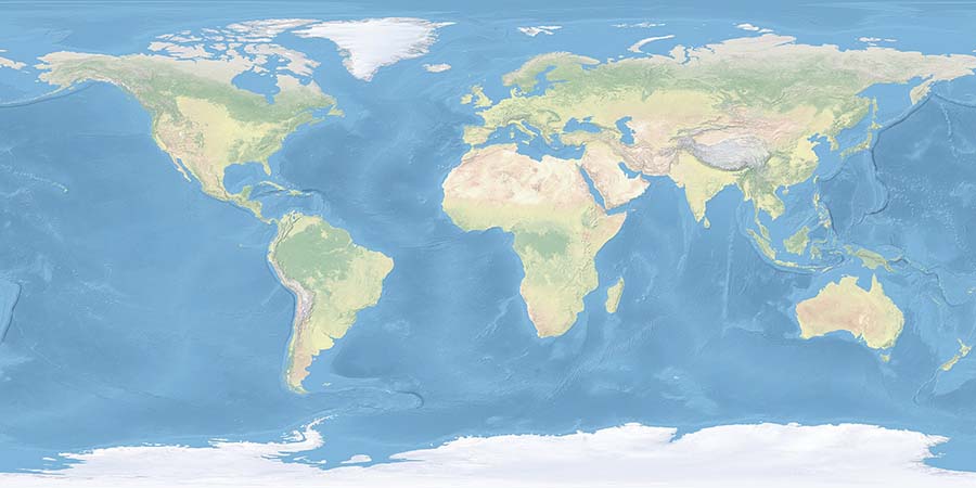 A map of the world showing all the continents