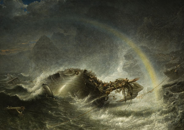 Francis Danby, The Shipwreck (1859), Oil painting, 77.5 x 107.4 cm, ©Wolverhampton Art Gallery