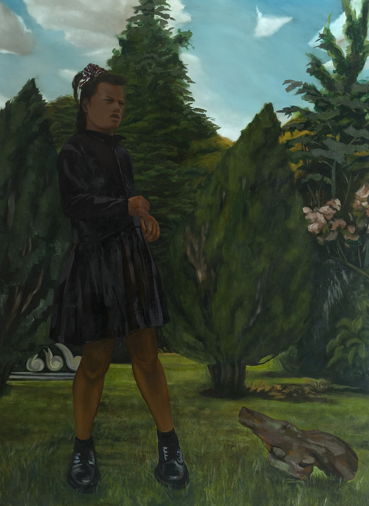 Eugene Palmer, Duppy Shadow (1994), oil painting, 210 x 155 cm ©Eugene Palmer, reproduced here with his kind permission. Image via Wolverhampton Art Gallery.