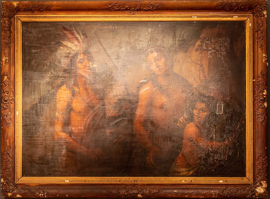 Mexican School, Indios bárbaros (Barbarian Indians) (c.1700-1800), oil on canvas, 104 x 145 cm ©Leicester Museum and Art Gallery/Opal 22 Arts and Edutainment.