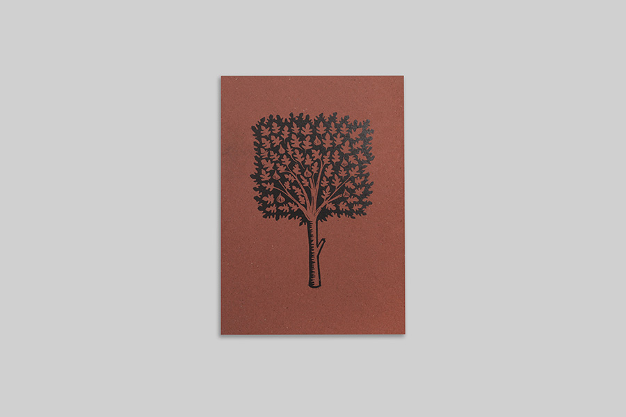 The cover of the book ‘The Planting of a Fig Tree’, which is a brown, with a black printed image of a single tree in the centre.