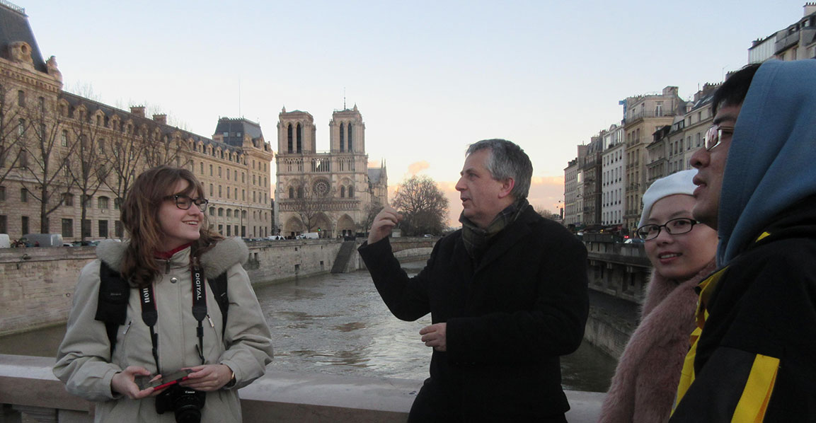 Professor Mike Robinson and studies on the MA World Heritage Studies trip to UNESCO in Paris