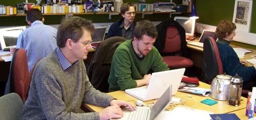 Photograph of researchers in the ITSEE project room