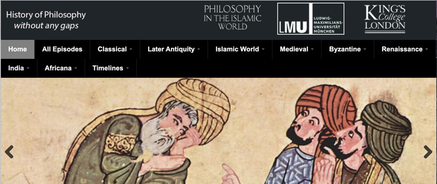 history of philosophy website screenshot