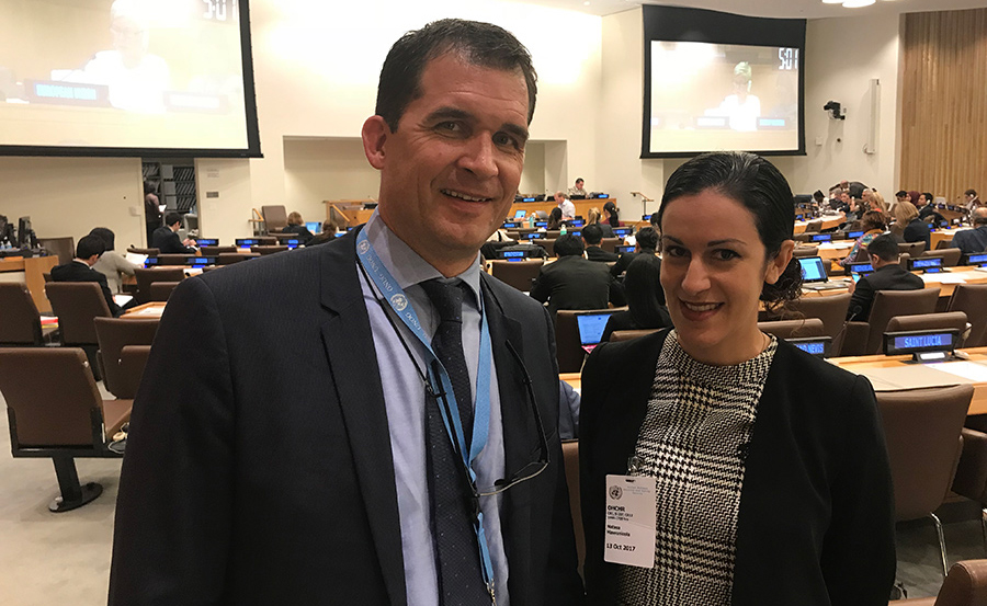 Nils Melzer and Natasa Mavronicola attending the United Nations General Assembly in New York