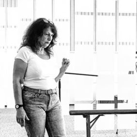 Carmen-Francesca Banciu at the rehearsals for A Land Full of Heroes - the play produced as part of Testimony in Practice