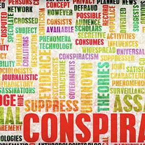 A jumble of words based around the word conspiracy