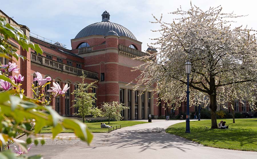 The University of Birmingham Aston Webb building in spring