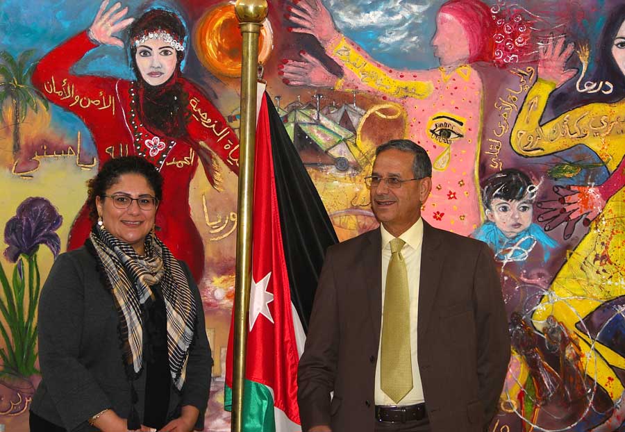 Dr Yafa Shanneik and the governor of Karak, Dr Jamal Al Fayez