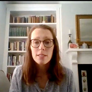 Dr Erin Sullivan on webcam