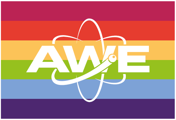 AWE Logo in Pride Colours